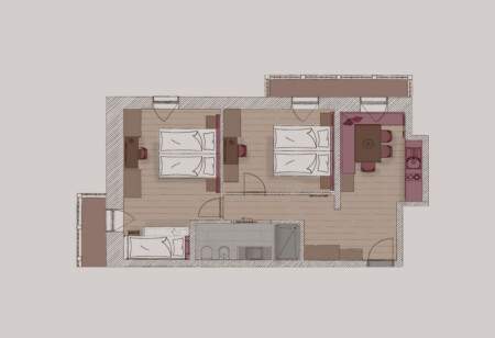 Apartsuite 3-pokojwy 5-osobowy